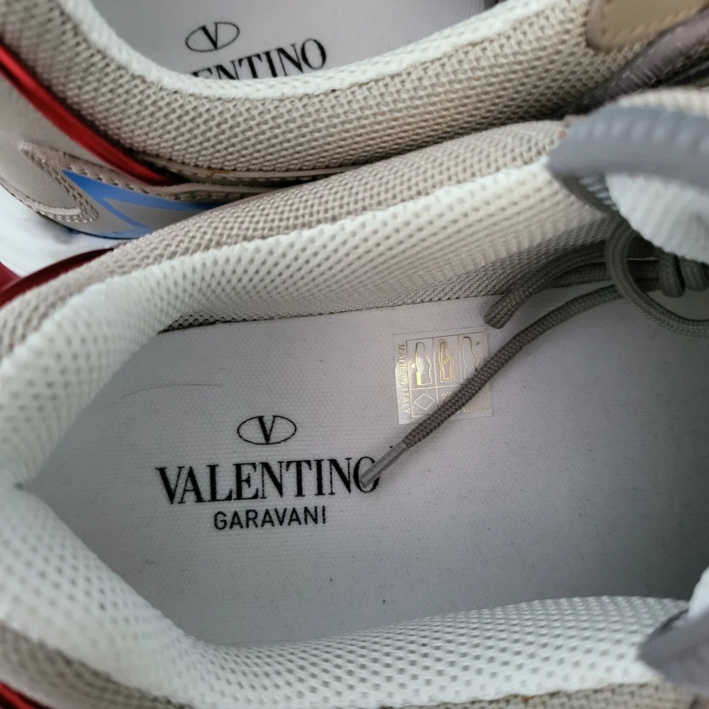 Valentino Garavani Beige and Red Sneakers